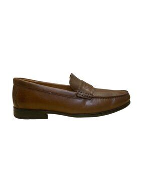 Clarks Men’s Brown Leather Soft Cushion Insole Slip-On Penny Loafers Size 8